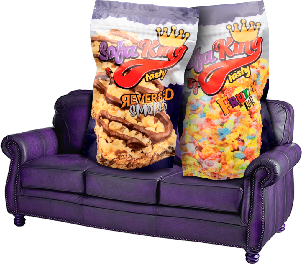 SofaKing Edibles on a couch. product image.